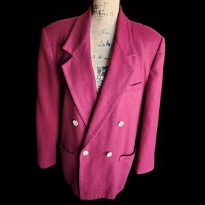 Norton McNaughton Double Breasted Wool Blazer Vintage Dark  Academia Preppy SZ16